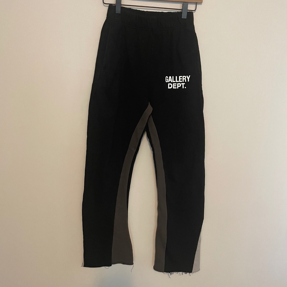 Gallery Dept Black Track Pants with Gray Side Panels